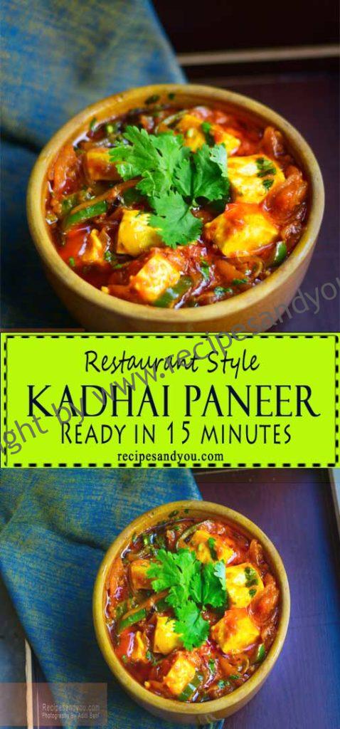 restaurant style kadhai paneer recipe