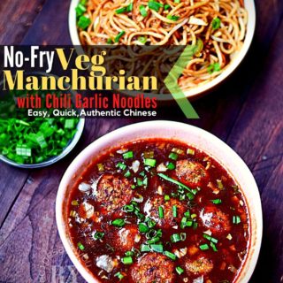 Veg-Manurian with chili garlic noodles